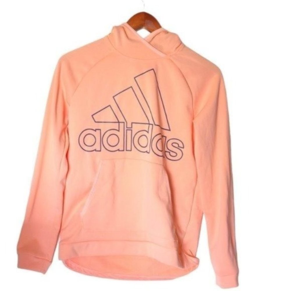 Adidas Peach Pull-Over Hoodie Logo XS